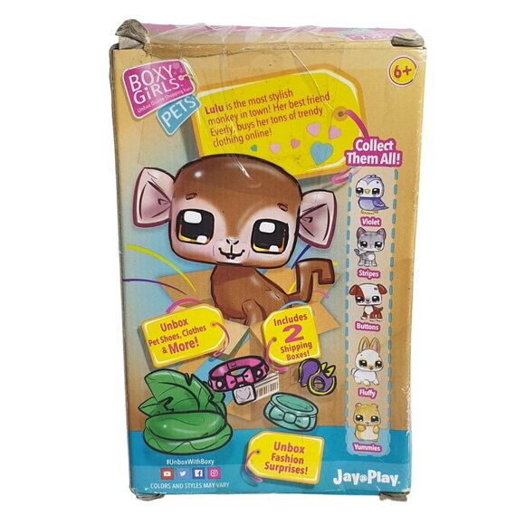 Boxy Girls Pets Lulu Monkey Collectible Mini Figure Toy With Shipping Boxes NEW - Picture 3 of 4